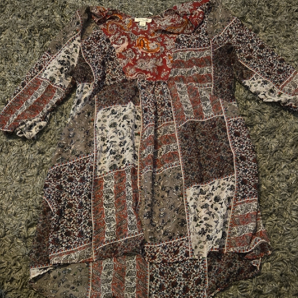 Simply Noelle Multicolor Patchwork Swim Coverup